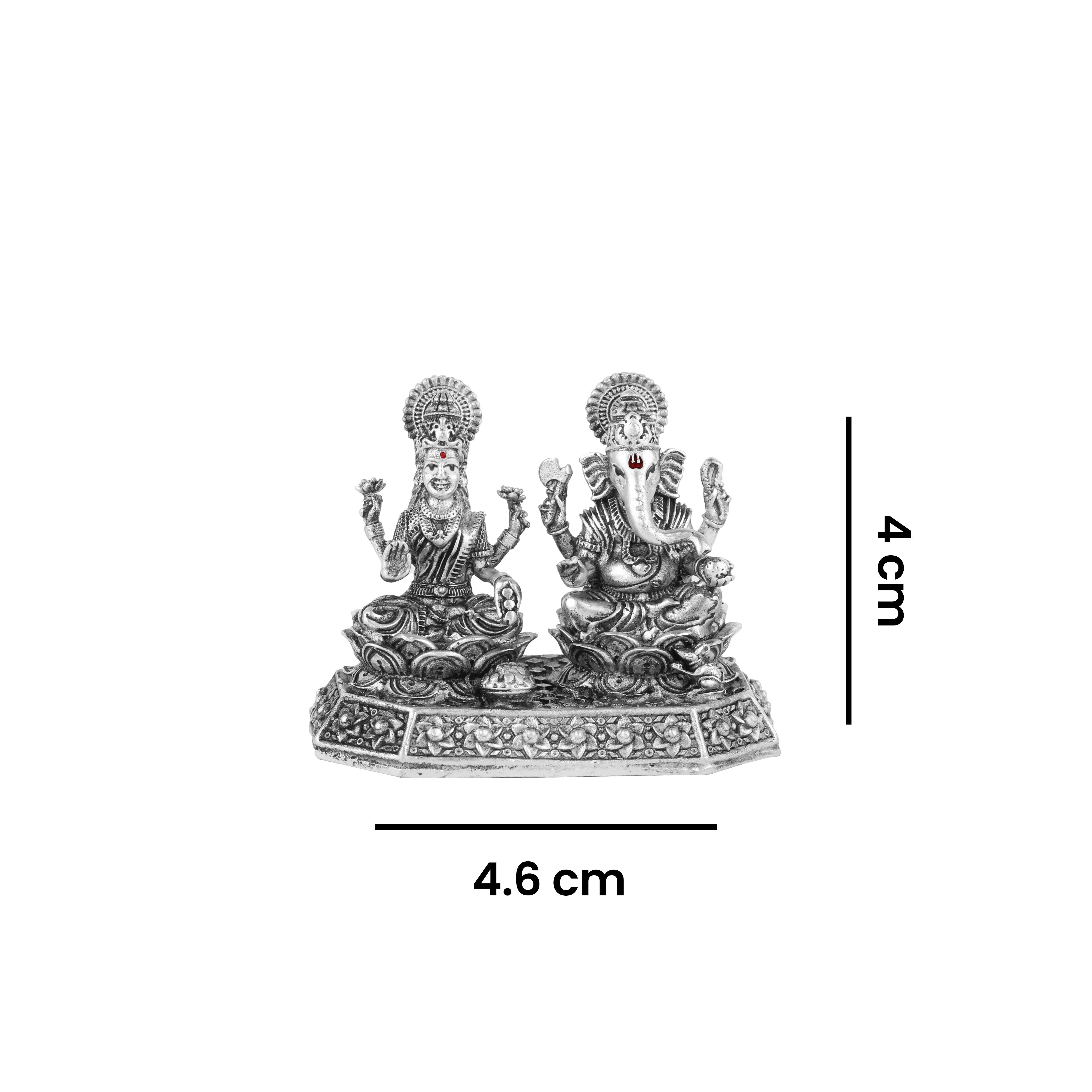 925 Silver Lakshmi Ganesh Ji 3D Idol