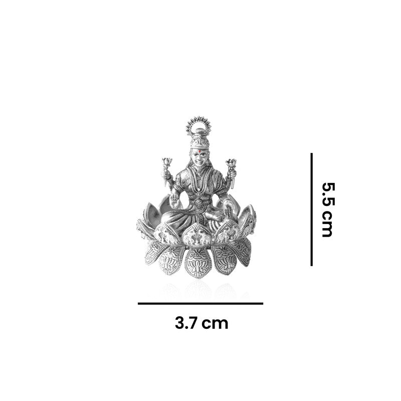 925 Silver Temple Puja Lakshmi Ganesh Ji 3D Idol