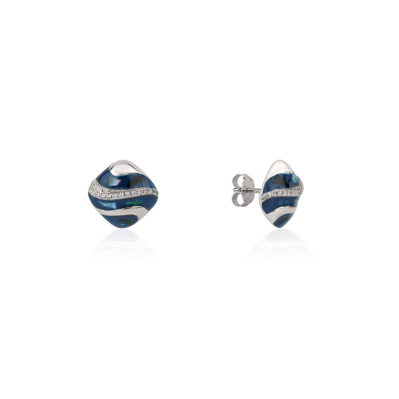 925 Silver Blue Topaz Stud Earrings