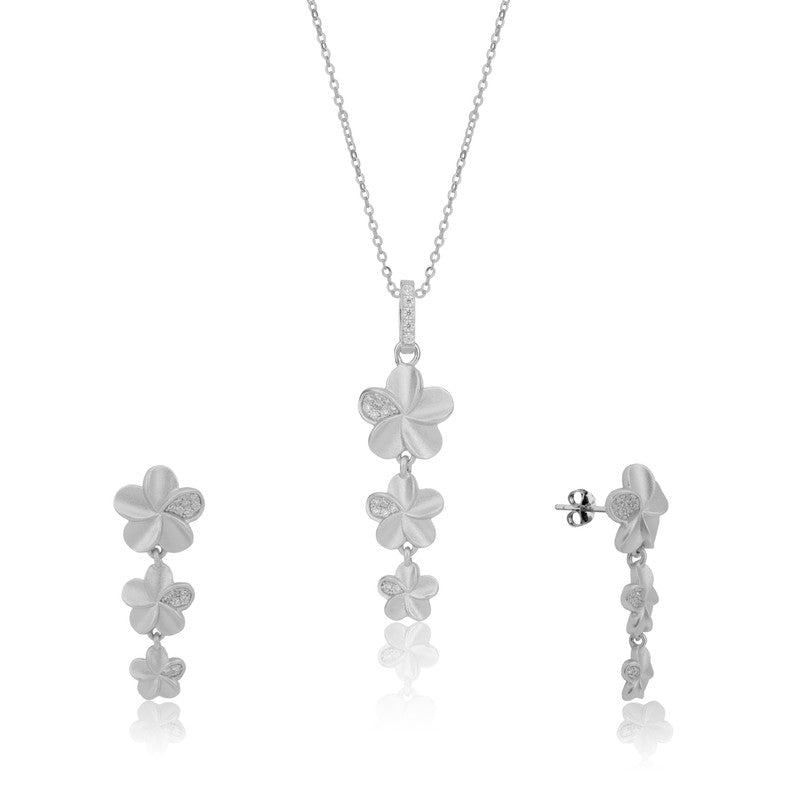 925 Silver Hanging Flower Earrings