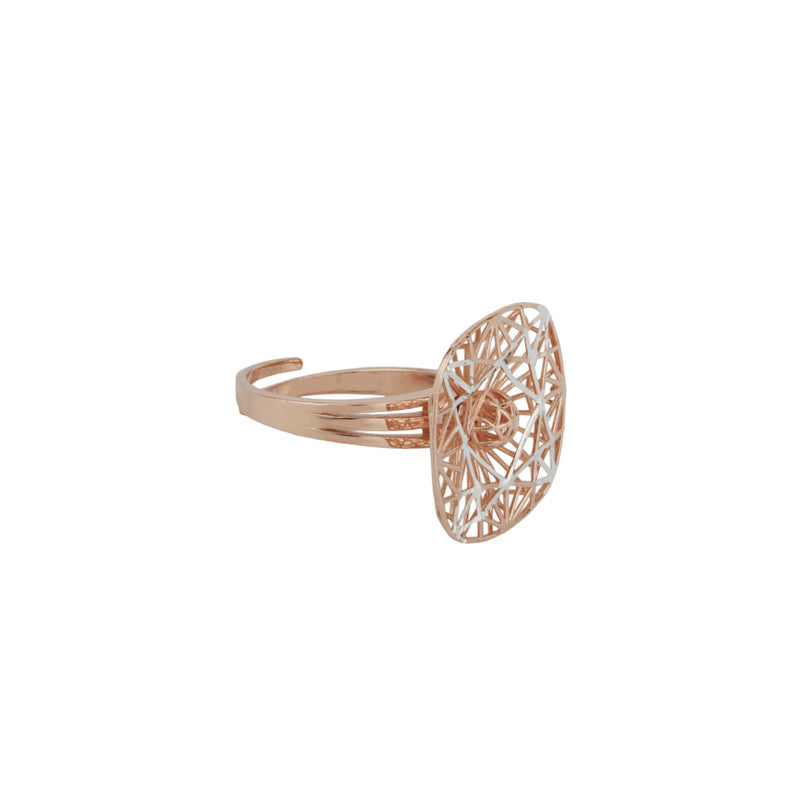 925 Silver Geometric Spinner Rose Gold Ring