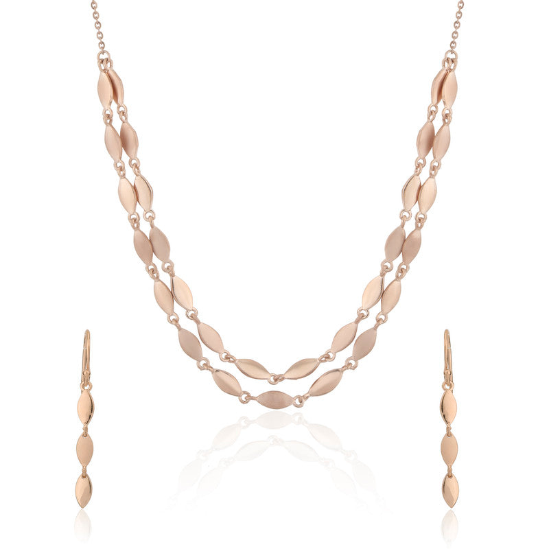 925 Silver Twisted Rose Gold Necklace