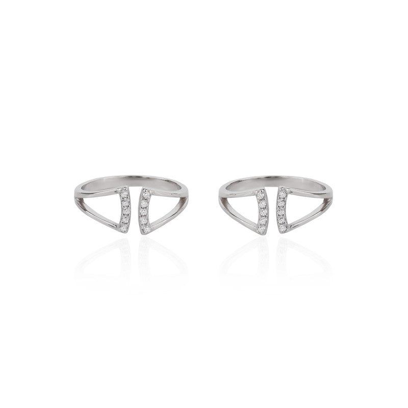 925 Silver Geometric Trigo Toe Ring