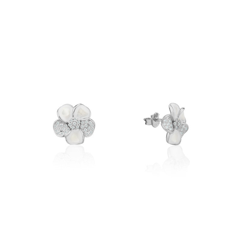 925 Silver Floral Cluster Earrings