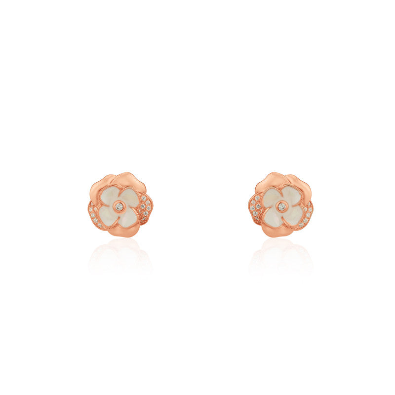 925 Silver Double Flower Earrings