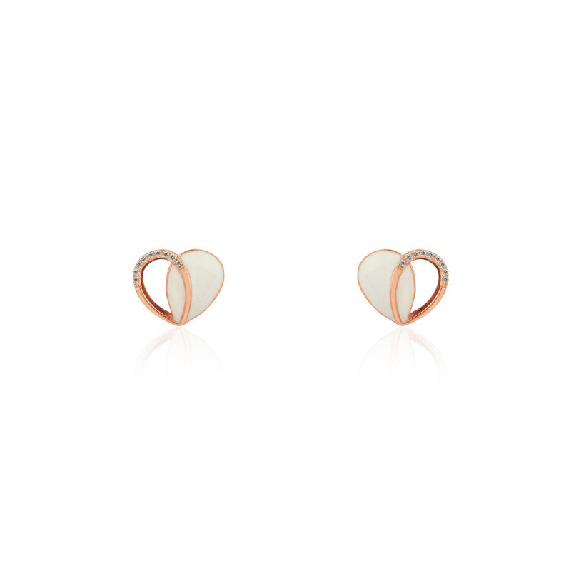 925 Silver Rose Gold Dimple Earrings