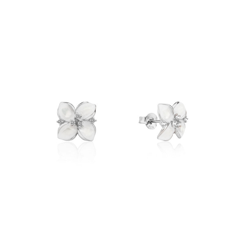 925 Silver Petal Dangle Earrings