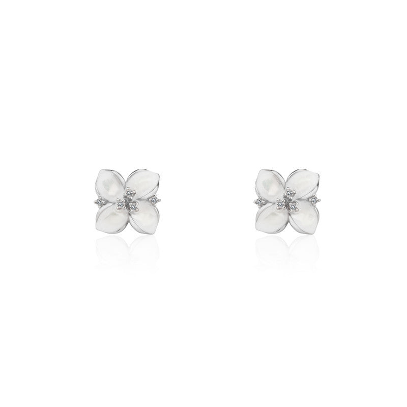 925 Silver Petal Dangle Earrings