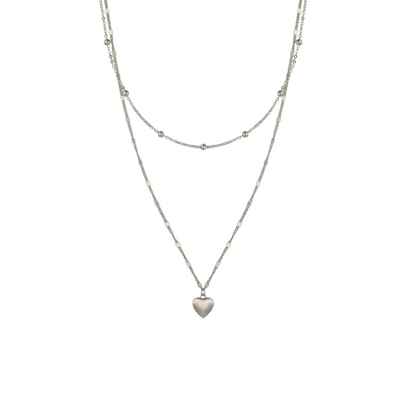 925 Silver Double Heart Necklace