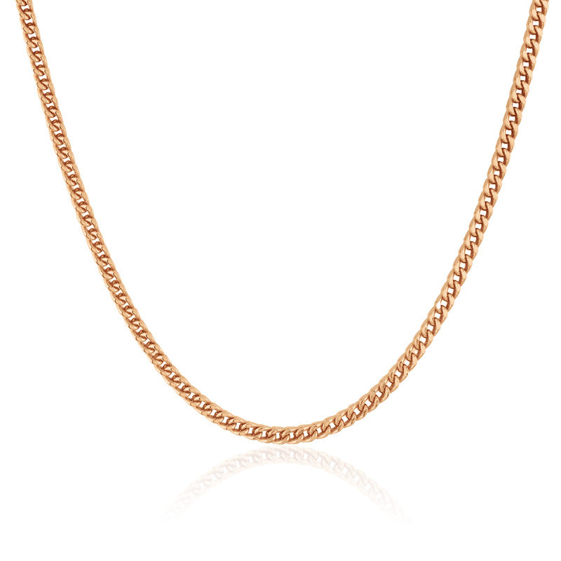 Rose Gold Cuban Chain 925 Silver