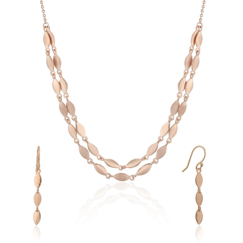 925 Silver Twisted Rose Gold Necklace