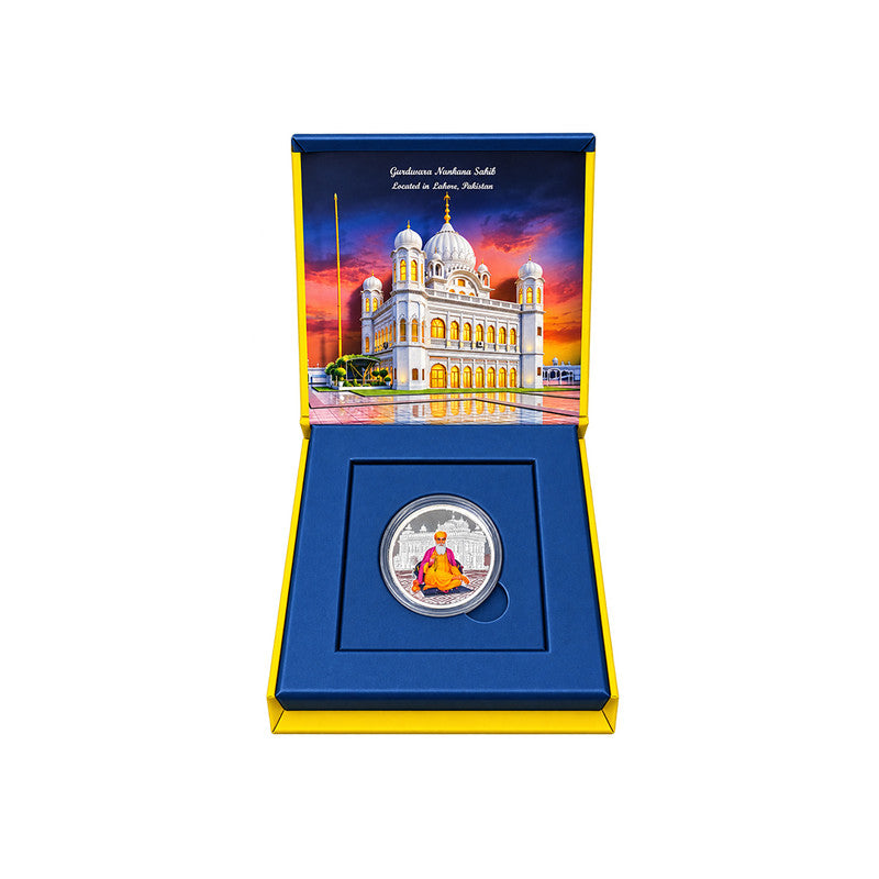 Guru Nanak Dev Ji 999 Pure Silver Coin With Gift Box