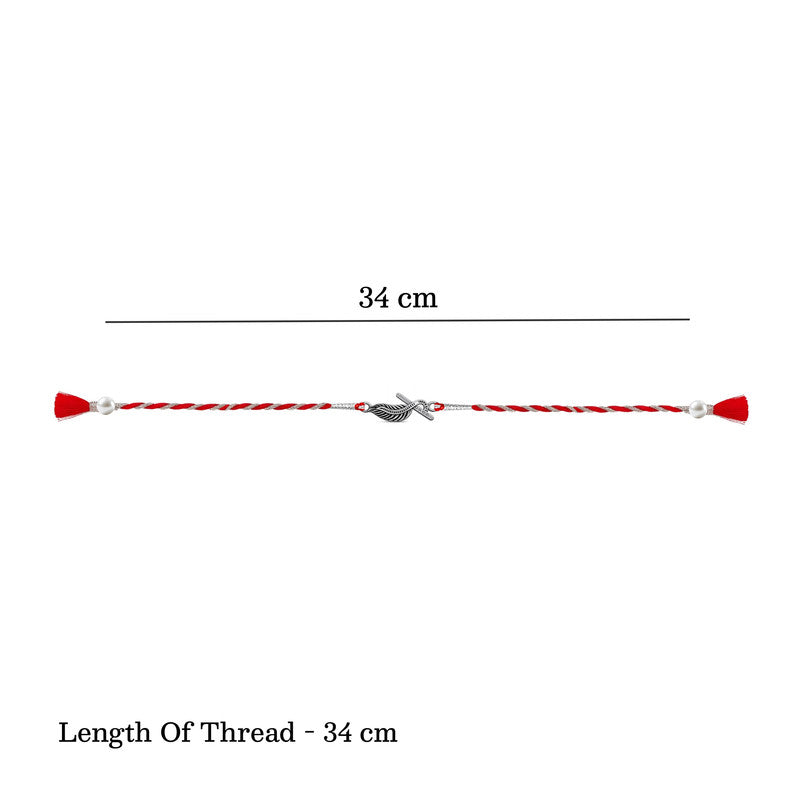 Silver Bansuri Rakhi for Brother with Roli Chawal