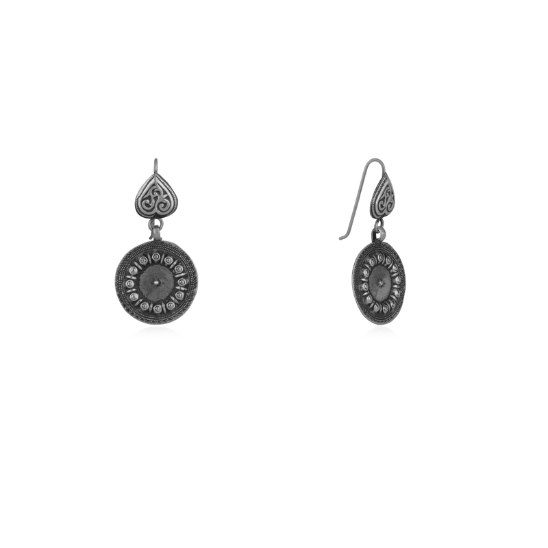 Elegant 925 Oxidized Silver Earrings