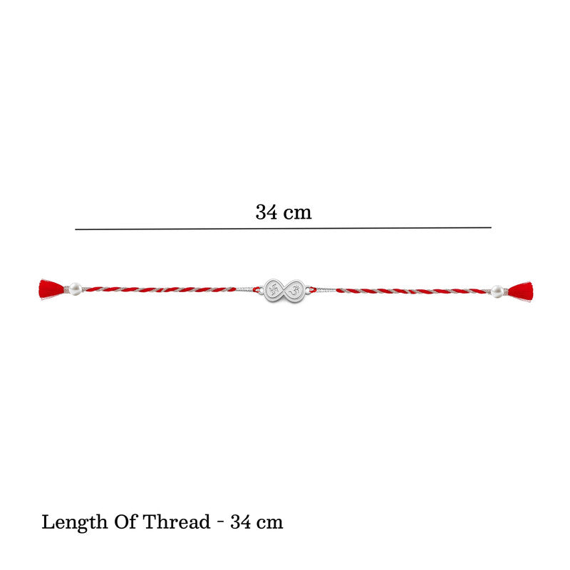 Silver Lotus Rakhi for Brother with Roli Chawal