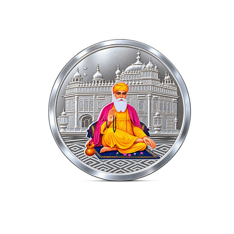 Guru Nanak Dev Ji 999 Pure Silver Coin With Gift Box