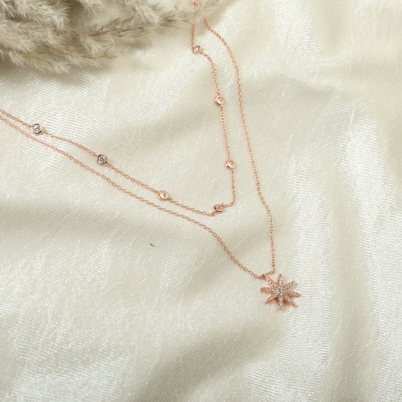 Rose Gold Layered 925 Necklace