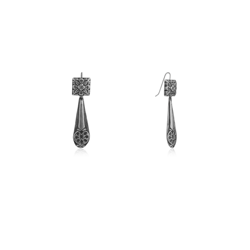 925 Silver Armor Earrings - Edgy & Bold