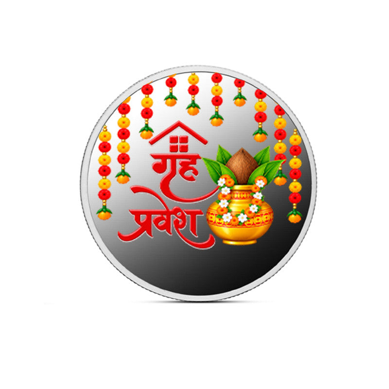Grah Pravesh 999 Pure Silver Coin With Gift Box