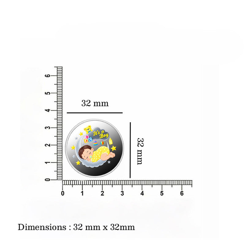 New Born Baby Boy 999 Pure Silver Coin With Gift Box