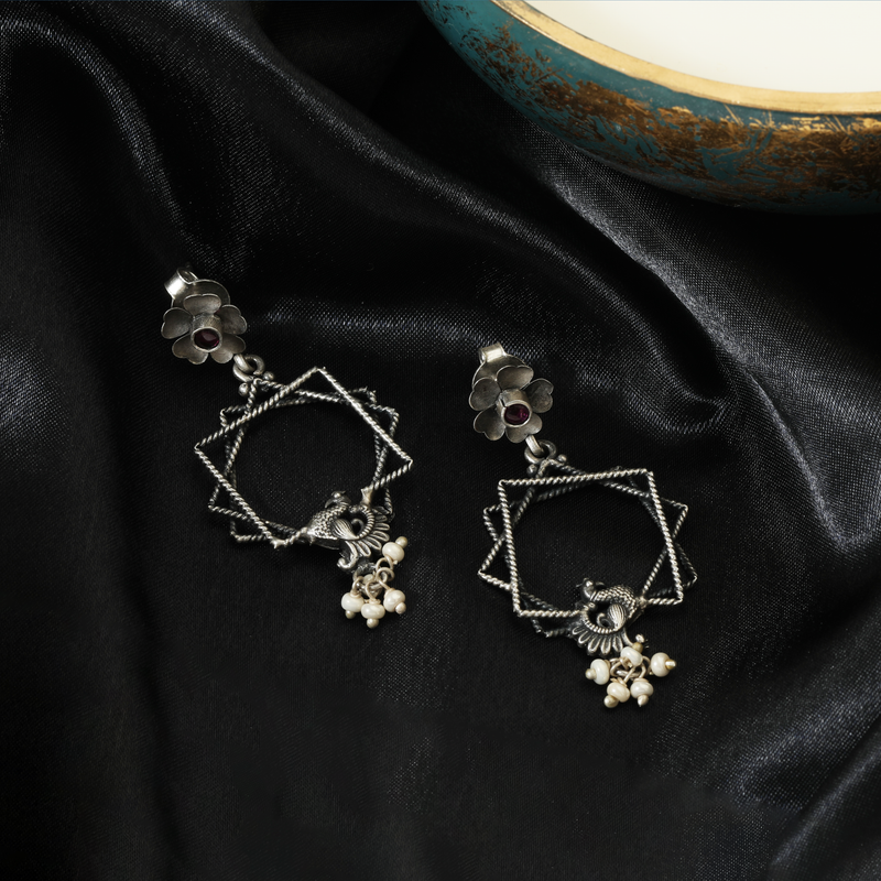 925 Silver Trigo Tribal Earrings