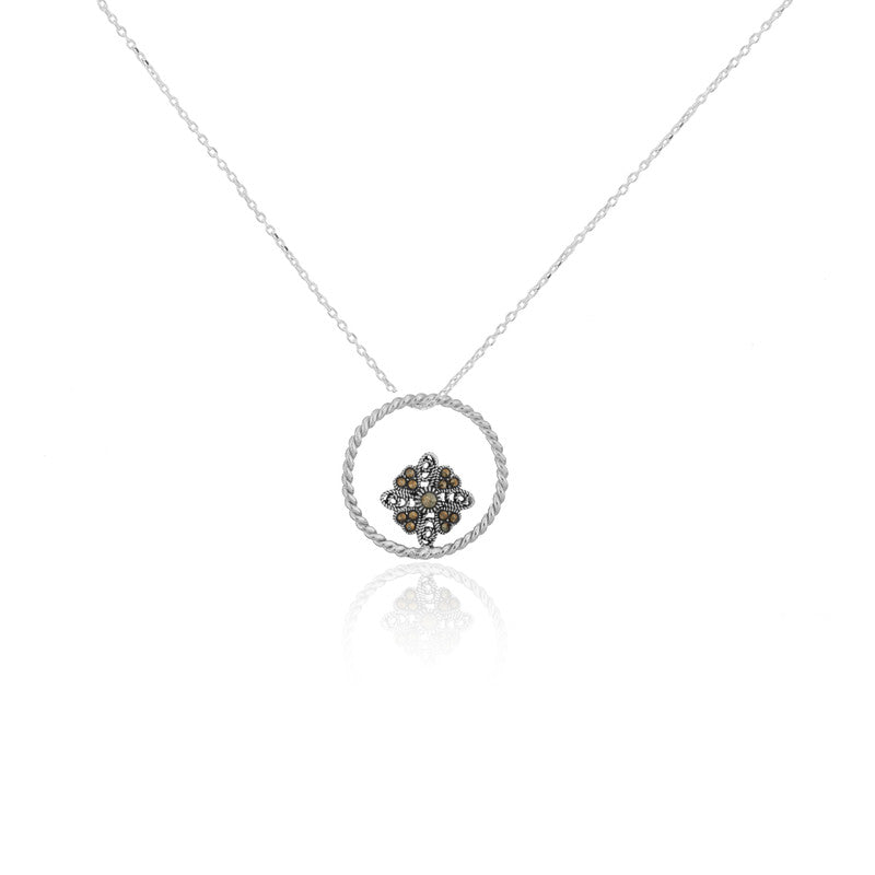 925 Silver Flower Ring Pendant