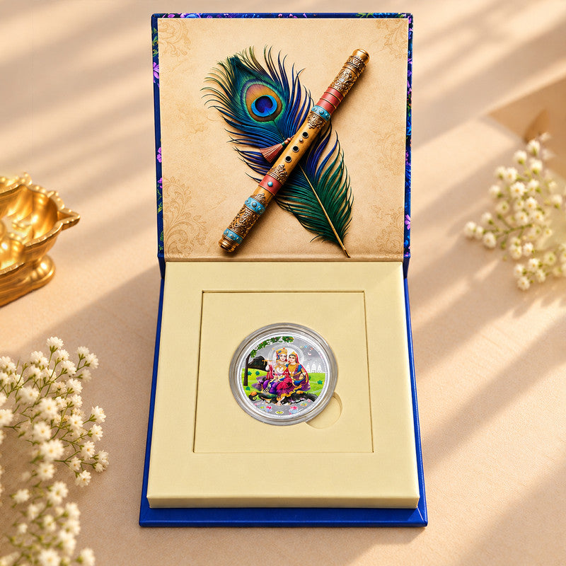 Radha Krishna 999 Pure Silver Coin With Gift Box