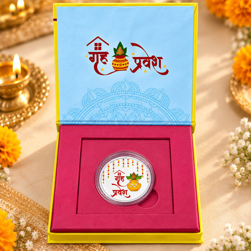 Grah Pravesh 999 Pure Silver Coin With Gift Box