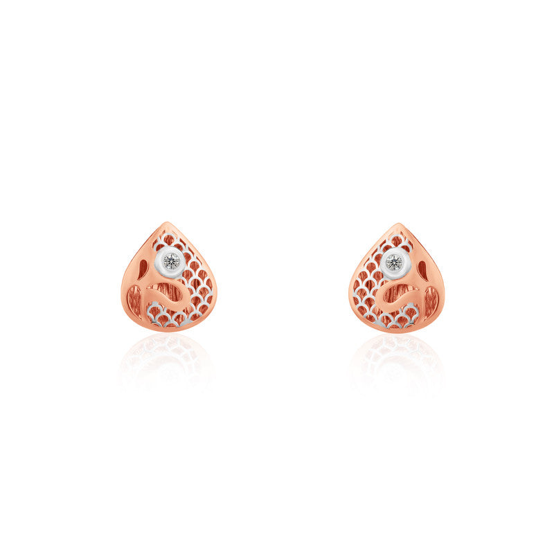 925 Silver Rose Gold Teardrop Earrings