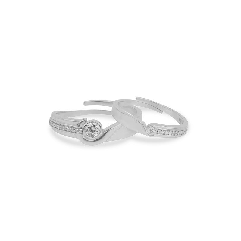 925 Silver Solitaire Couple Rings