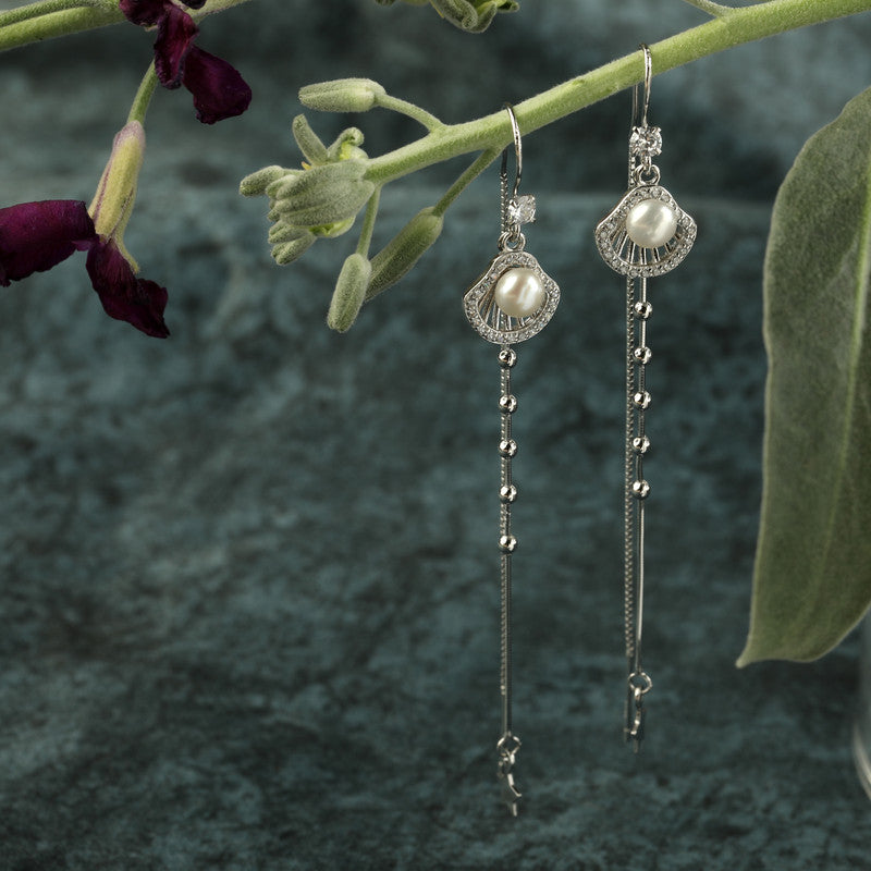 925 Silver Needle Thread Earrings