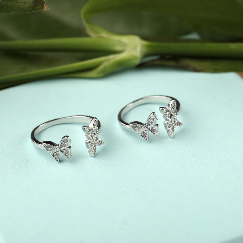 925 Silver Butterfly Trio Toe Ring