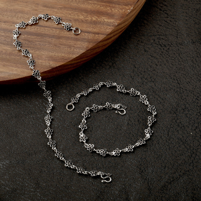 Antique Oxidized Silver Anklet