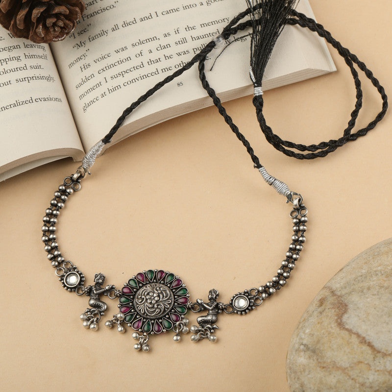 925 Silver Oxidised Mermaid Layered Necklace