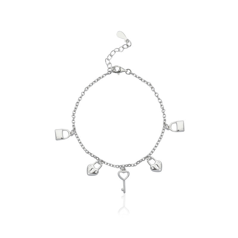 925 Silver Lock and Key Bracelet