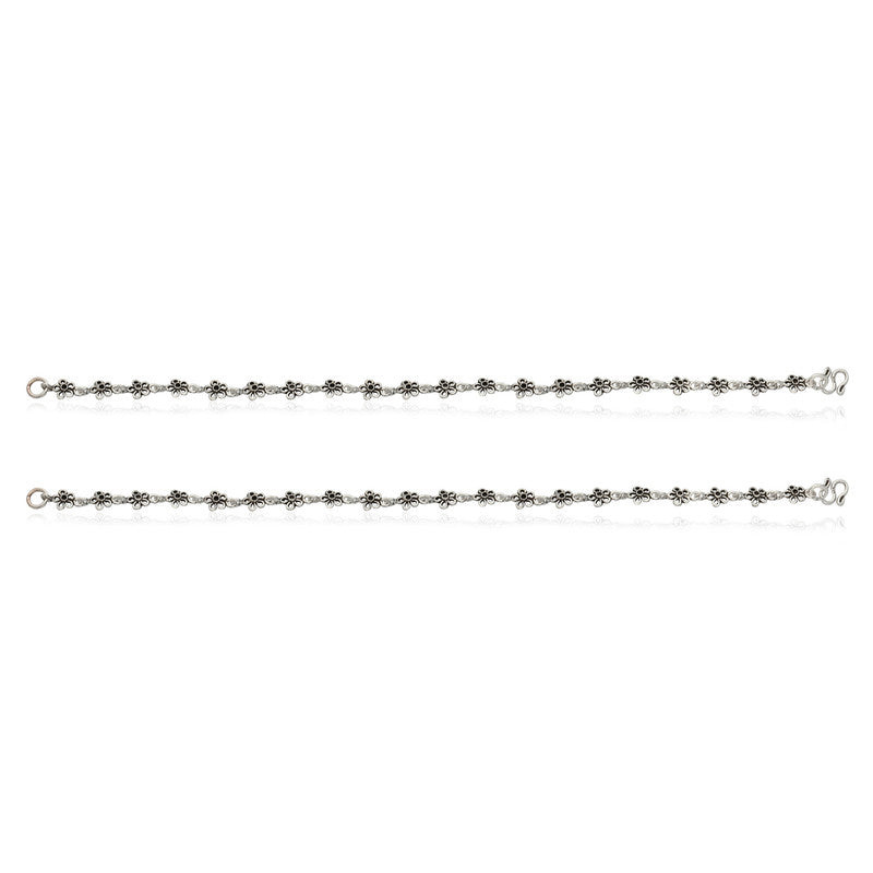 Antique Oxidized Silver Anklet