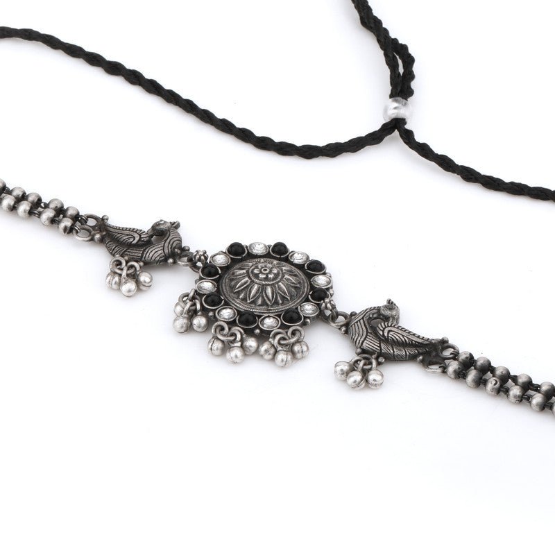 925 Oxidised Silver Duck Layered Necklace