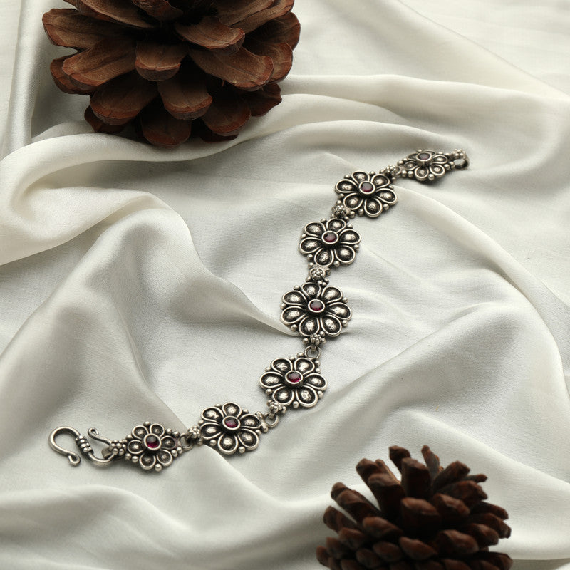 Antique Silver Petal Bracelet