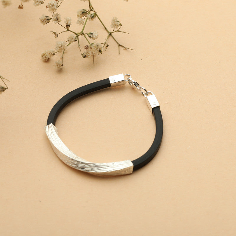 Kids Black Silver Bracelet