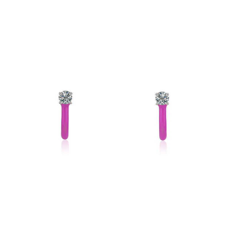 Rose Gold-Plated Pink CZ Stud Earrings