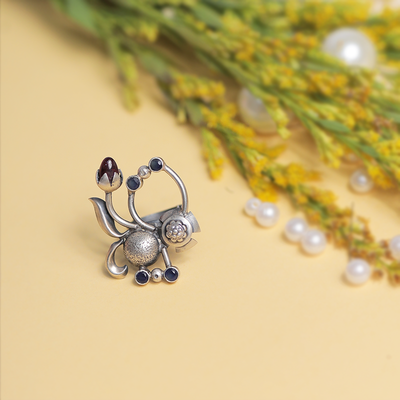 925 Oxidised Classy Ring – Traditional Silver Ring for Raksha Bandhan & Festive Gifting