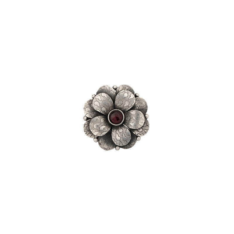 925 Oxidised Silver Double Petals Ring – Stylish Jewellery for Navratri, Diwali & Wedding Festivities