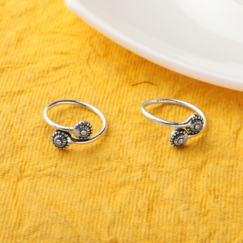 925 Oxidised Silver Rabta Toe Ring – Stylish Silver Jewellery for Navratri, Diwali & Wedding Festivities