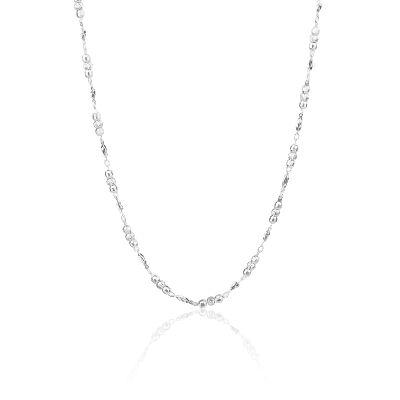 925 Silver Beaded Chain close-up – stylish festive jewelry for Diwali, Christmas, and wedding gifting.