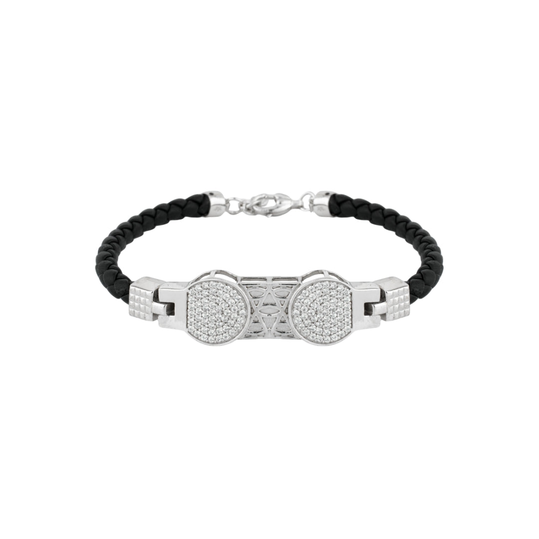 925 Silver Brown Braided Bracelet with Sterling Silver Closure
