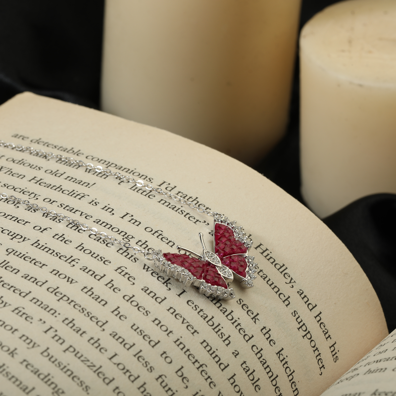 925 Silver Butterfly Pendant displayed as prop image on festive background – stylish silver pendant with fine detailing.