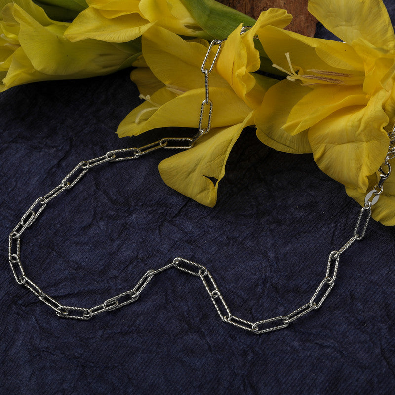 Pure 925 Silver Curved Link Chain perfect for Raksha Bandhan, Diwali, and wedding gifts