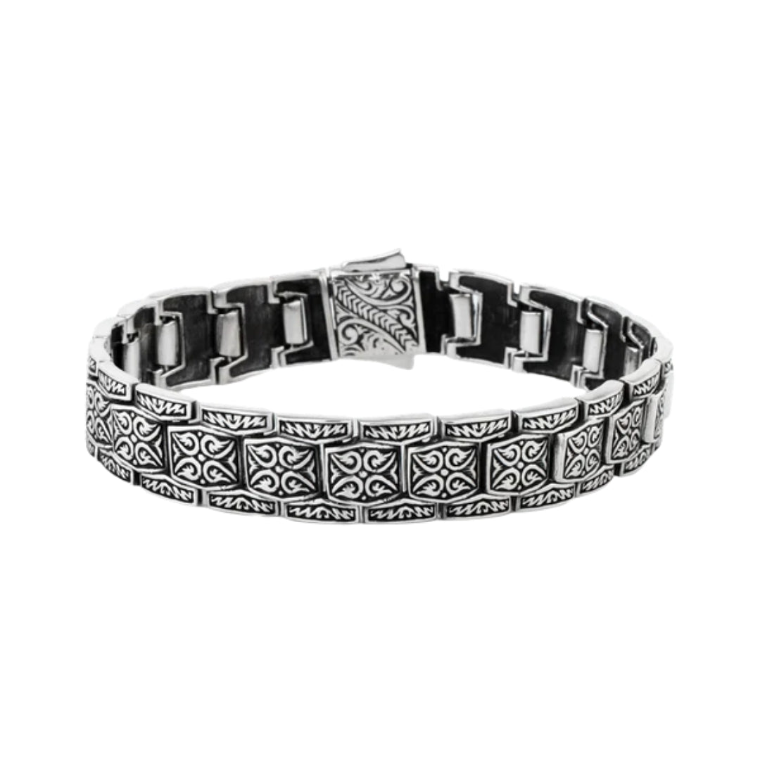 925 Silver Dennis Strip Bracelet with Sterling Silver Closure