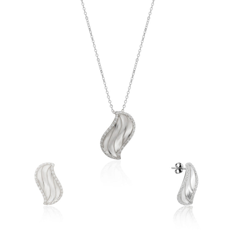 925 silver designer pendant set photographed on plain white background