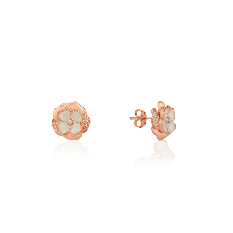925 Silver Double Flower Earrings displayed – Karwa Chauth jewelry present for wives